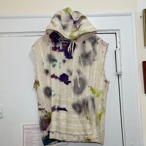 Multicolor Sleeveless Hoodie Sweater